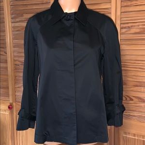 Norma Kamali short crop swing coat a line 6 cotton